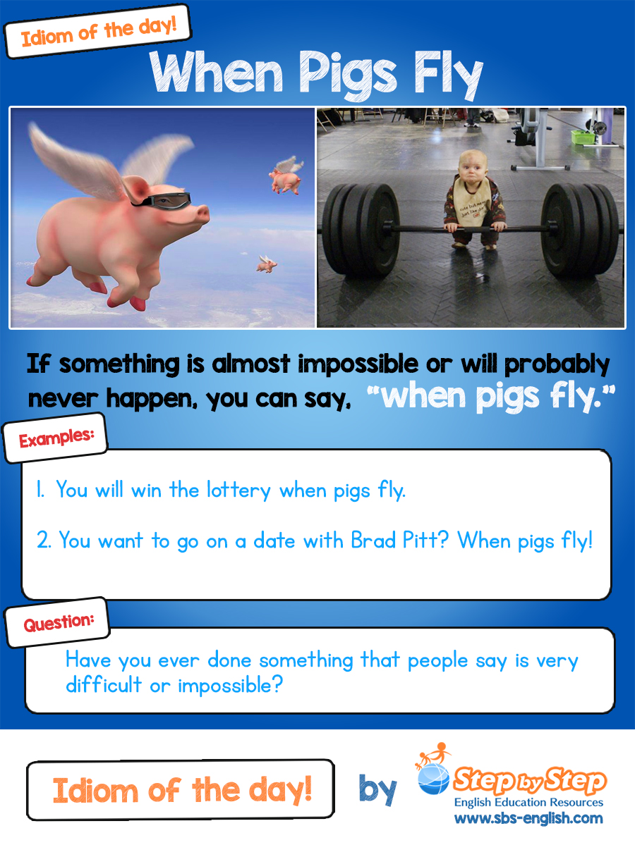 When Pigs Fly ESL EFL Idiom of the Day