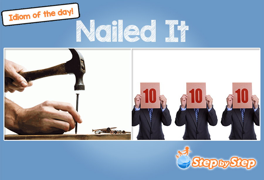 Nailed It idiom of the day ESL EFL picture