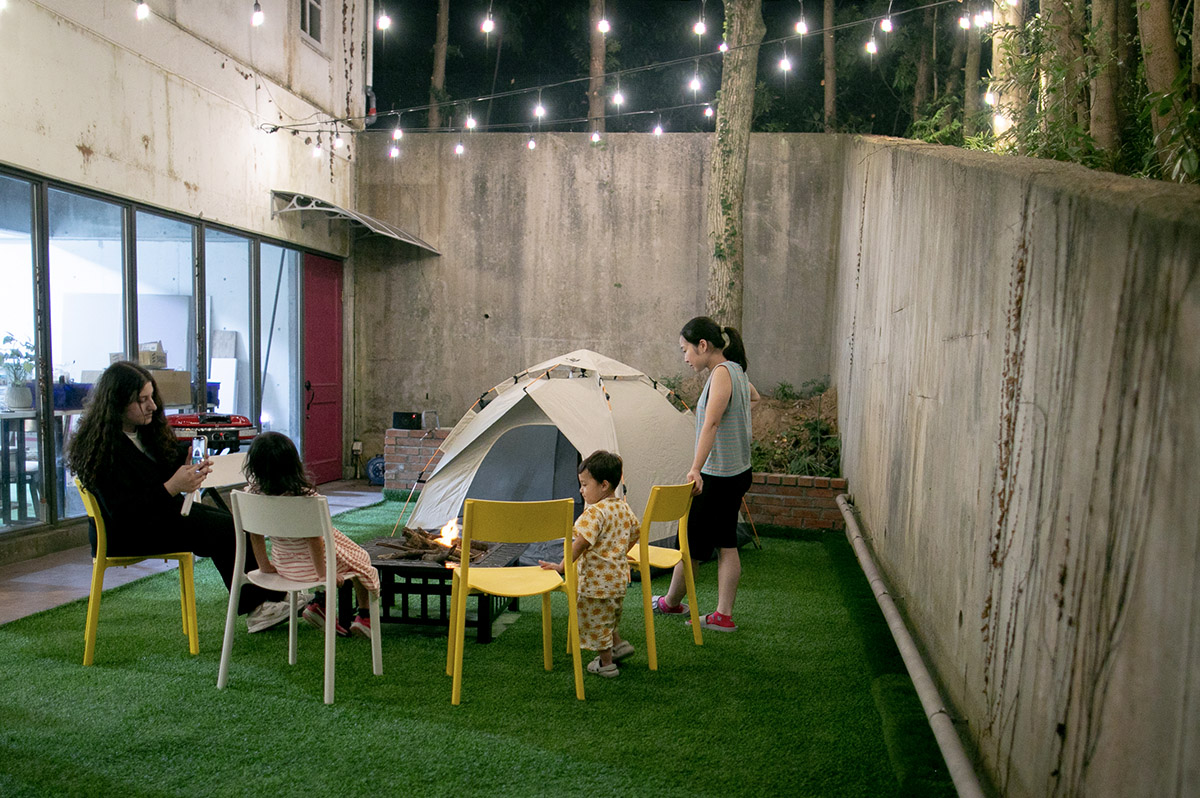 Takamatsu glamping experience with tents and nature-inspired outdoor setting